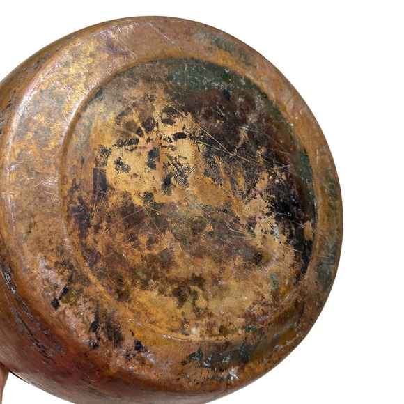 Revere Hammered Copper Apple Butter Kettle Wooden Handle Cauldron Antique - Picture 12 of 12